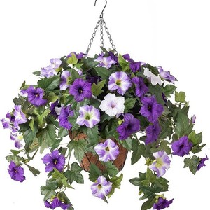 Flores Artificiales de Petunia Resistentes a los Rayos UV, Plantas Artificiales de Gloría de la Mañana para Jardín, Patio, Balcón, Decoración Interior del Hogar - Product Image 5