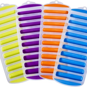 Molde de silicona sin BPA para cubitos de hielo con forma de cuerda, bandeja delgada para palitos de helado con tapa - Product Image 1