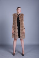 Veste en fourrure de renard véritable pour femmes, épaisse et chaude, gilet entièrement en fourrure avec couleurs personnalisées