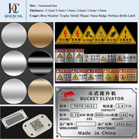 Étiquettes d'identification d'équipement personnalisées, signalétique de sécurité, signalétique industrielle et récréative, 2 plis, 3 couches, ABS, métal, acrylique, gravure au laser, laminés