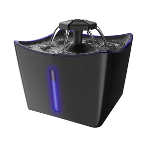 Vente en gros, marque privée supermarché 3L/101oz, bol d'eau silencieux à lumière Led, fontaine d'eau pour animaux de compagnie, chat, chien