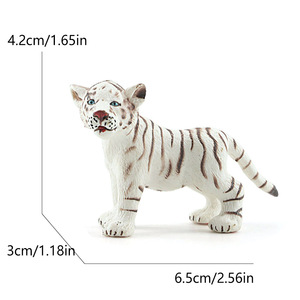 Modèle de simulation de tigre blanc transfrontalier, jouet éducatif en PVC, représentant un tigre de Sibérie du Nord-Est, pour l'apprentissage cognitif des jeunes. - Product Image 4