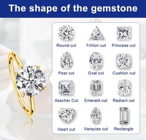 Bague de promesse en or 14K avec deux pierres en moissanite taille émeraude et poire, certifiée GRA, cadeau de fiançailles, faible MOQ pour le dropshipping - Product Image 5