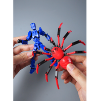 Juguete de Spider-Man Rojo y Azul, Robot Móvil Multiarticulado Impreso en 3D con Múltiples Formas y Características Transformables