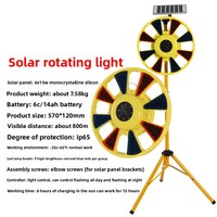 Hochsichtbare Solar-Rotationsleuchte, IP65 Wasserdicht, 72 Stunden Betriebszeit, Warnleuchte für Straßensicherheit & Notfälle