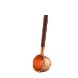 Utensilio de cocina de lujo hecho a mano mango de madera Rosa 10G cobre té café cuchara de medida - Product Image 1