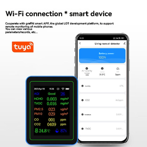 Détecteur <span class=keywords><strong>de</strong></span> <span class=keywords><strong>CO2</strong></span> WiFi 12-en-1, moniteur <span class=keywords><strong>de</strong></span> qualité <span class=keywords><strong>de</strong></span> l'air intérieur avec lectures en temps réel pour les salles <span class=keywords><strong>de</strong></span> <span class=keywords><strong>classe</strong></span> et les établissements scolaires - Product Image 2