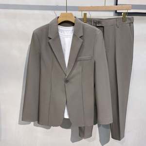 Costume homme 3 pièces, ensemble de costume homme haut de gamme, costume homme décontracté pour affaires, couleur unie, costume homme formel adapté aux réunions d'affaires - Product Image 6