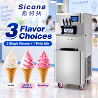 SICOTCNA – machine à crème glacée en acier inoxydable, fabricant professionnel, 3 saveurs
