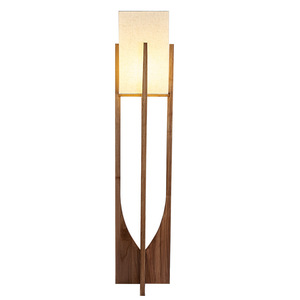 Lampada da Terra in Legno Massello Stile Wabi-Sabi Ispirata allo Zen per Soggiorno, Nuovo Design Retrò Cinese per Homestay, Lampada da Comodino in Noce - Product Image 4
