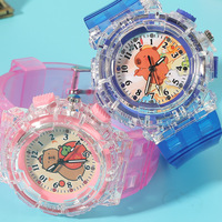 Montre pour enfants, montres électroniques sportives à LED lumineuses pour enfants, réveil, montre-bracelet avec lumière flash de dessin animé pour garçons, cadeau
