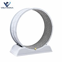 Roue d'exercice pour chat en plastique gris, motif patte segmenté, tapis silencieux, jouet de course, 2 tailles de base, 7 kg