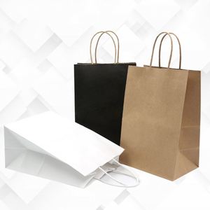 Sacs d'emballage alimentaire en papier kraft blanc et brun en gros avec votre propre logo - Product Image 3