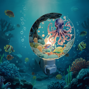 Lampe murale douce et économe en énergie GL-BZY Octopus Underwater World, petite veilleuse acrylique à ampoules incandescentes à brancher, lumière blanc chaud - Product Image 6