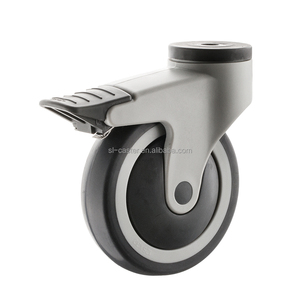 Lit d'hôpital Offre Spéciale avec roulette médicale TPR à plaque pivotante de 5 ''et boîtier en nylon Frein de deuxième vitesse OEM personnalisable - Product Image 5