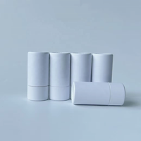 100% emballage rond biodégradable Tubes en carton Kraft blanc pousser déodorant bâton cylindre conteneurs baume à lèvres papier Tube