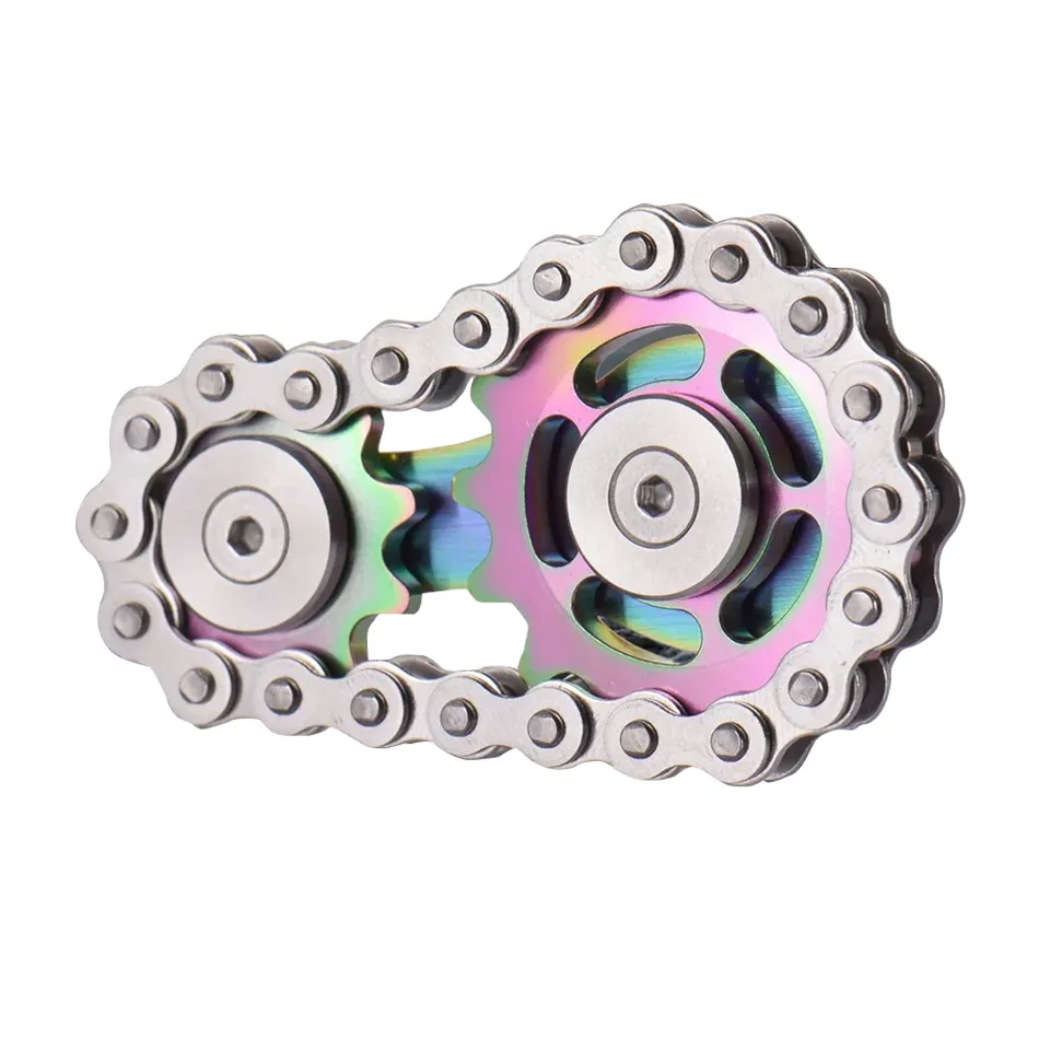 2021 New Sprockets Chain Spinner EDC Stainless steel Toys Metal Fidget Spinner Gyro Pocket Toy Gear Fingertip Top relieve stress