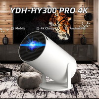 HY300PRO + Mini projecteur intelligent portable Android 14 à courte portée 4K projecteur vidéo sans fil pour cinéma maison et réunion d'affaires