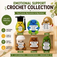 Poupée en Peluche Crochetée Personnalisée avec Texte, Cadeau d'Anniversaire ou de Saint-Valentin, Balle Terrestre en Coton PP, Confortable et Positive