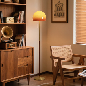 Aililan đèn hiện đại màu gỗ thủy tinh khách sạn phòng khách phòng ngủ góc cạnh giường ngủ CCT Dimmable thường vụ đèn sàn - Product Image 4