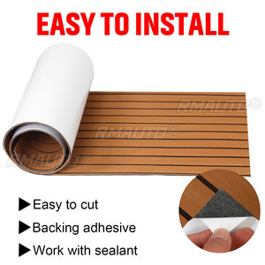 2400x900/600x5mm EVA Foam Faux Teak Boat Decking Sheet Self-Adhesive Marine Flooring Boat Deck Mat <b>Yacht</b> Accessories Gray Brown - Product Image 2
