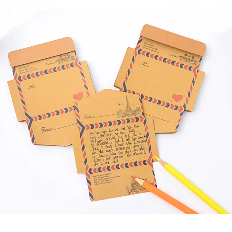 Creative Vintage Papier Envelop Mini Enveloppen Kraft Retro Opvouwbare Trouwkaarten Gift Voor School Kantoorbenodigdheden