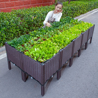 Balcon Jardinière Légumes Boîte Légumes Pot De Fleurs Terrasse Toit Grand Rectangulaire En Trois Dimensions Combinaison Pot De Fleurs En Plastique