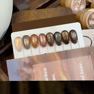 AILANUO 8 Couleurs Vernis Gel Effet Œil de Chat Nouveau Kit Gel Nude Effet Œil de Chat Sans Odeur Végétalien Magnétique UV pour Fournitures Ongles - Product Image 5