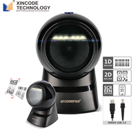 Lecteur de codes-barres Xincode mains libres 1D 2D, scanner d'écran, lecteur de codes-barres omnidirectionnel de bureau, USB filaire, lecture de code QR, GT-9120