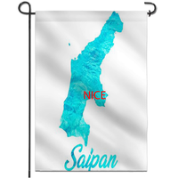 Drapeau de jardin graphique personnalisé Saipan en tissu renforcé pour la décoration de pique-niques en plein air et d'événements culturels
