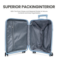 Valise de luxe à grande capacité avec 4 roulettes pivotantes, motif dessin animé, ensemble de bagages en PP, léger, roues à 360 degrés, unisexe, style vintage pour le voyage
