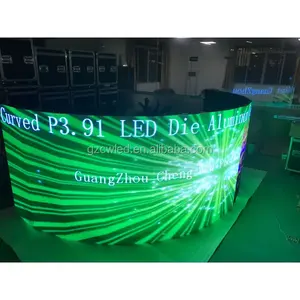 Layar raksasa sudut melengkung P2.976 Harga Murah papan iklan panel luar fleksibel display layar led luar ruangan