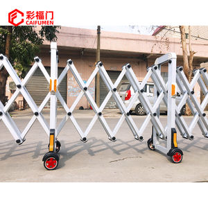 Buiten Opvouwbare Verkeersbarrières Partitie Handleiding Push-Pull Telescopische Poort Wegversperring Met Wielen Aanpasbaar Formaat Nieuwste Stijl - Product Image 5