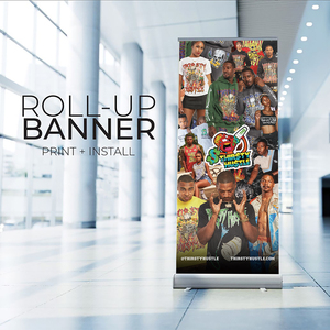 Tùy chỉnh quảng cáo điện in kỹ thuật số kích thước khuyến mãi giấy có thể thu vào cuộn lên biểu ngữ đứng Con lăn biểu ngữ - Product Image 4