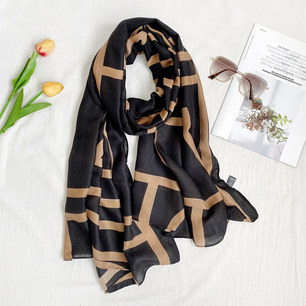 2022 New Trend ing Baumwoll schal Winter Warm Long Neck Schals Kunden spezifische Schals für Damen stilvoll