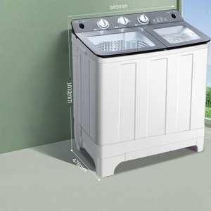 Lave-linge semi-automatique grande capacité pour usage domestique, double cuve, double tambour, essorage à roue à aubes de style ancien - Product Image 5