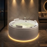 Bain à remous portable rond en acrylique de haute qualité, 3 places, 12 jets, pour intérieur et extérieur