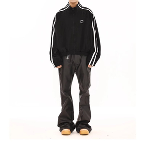 <span class=keywords><strong>Pantaloni</strong></span> svasati <span class=keywords><strong>in</strong></span> <span class=keywords><strong>pelle</strong></span> sintetica di alta qualità da uomo <span class=keywords><strong>con</strong></span> fascia elastica <span class=keywords><strong>in</strong></span> vita da uomo accatastati <span class=keywords><strong>pantaloni</strong></span> Vintage a tinta unita da uomo - Product Image 1