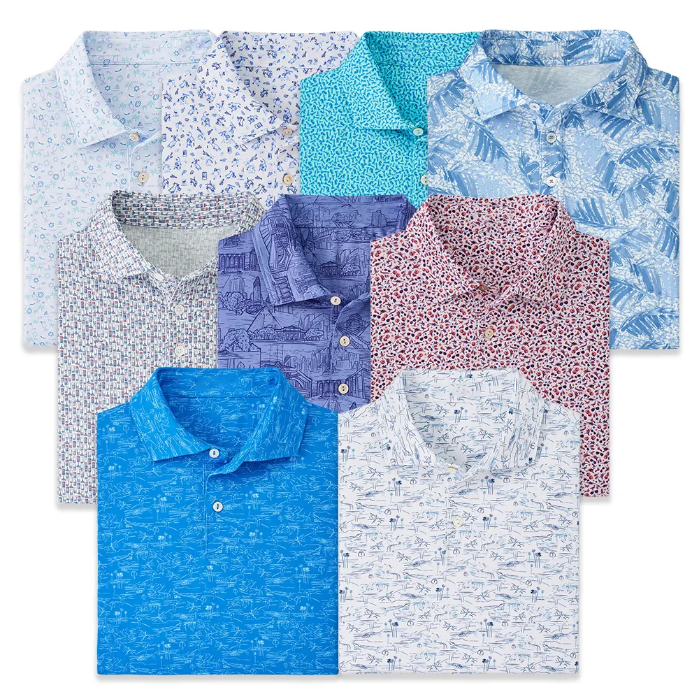 Polos de golf OEM en polyester spandex extensible de luxe de haute qualité, chemises de golf anti-transpiration à séchage rapide pour sports de plein air