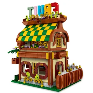 Mork 031052 meyve evi bakkal Toon şehir sokak görünümü Legoing oyuncaklar yapı blok setleri çocuklar için tuğla modeli birleştirin