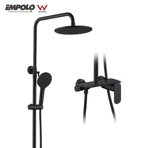 Empolo New Rain Spray QuickClean <span class=keywords><strong>Showerpipe</strong></span> Ensemble de <span class=keywords><strong>douche</strong></span> en laiton noir mat Ensemble de <span class=keywords><strong>douche</strong></span> à main pour salle de bain cabesal de ducha - Product Image 1