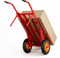 Troli Platform Industri Lipat Baja Merah 2 Roda Kapasitas Muat 200kg untuk Mobilitas Mudah