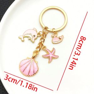 Promotion Gift Key Chains Bag <b>Charms</b> for Women Girls Set With Blue Designs Ocean Themed <b>Keyrings</b> Birthday Gifts Daily Life - Product Image 4