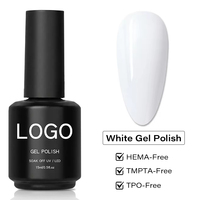Gel blanc pour nail art écologique, séchage rapide, longue tenue, sans HEMA, sans TPO, avec votre logo, gel UV blanc pour nail art