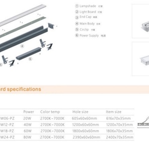 Lámpara LED Lineal de Techo Moderna y Minimalista 7035 con Acabado Negro/Blanco/Plateado, 40W, 4 pies, Enlazable, Empotrada - Product Image 4