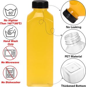 Conteneur carré pour jus en PET sans BPA de 1 L (1000 ml), bouteille de boisson de 2 oz, 8 oz, 16 oz, boîte en carton plastique pour soda de 250 ml, 60 ml - Product Image 3