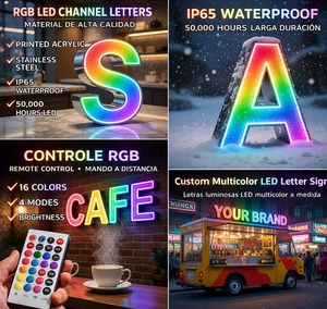 Custom RGB LED Channel <strong>Letters</strong> Sign Custom RGB LED Channel <strong>Letters</strong> Sign Rainbow LED <strong>Letters</strong> Sign Gradient Color LED <strong>Letters</strong> - Product Image 3