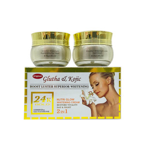 Crème de jour et de nuit super <span class=keywords><strong>éclaircissant</strong></span>e 24K or, logo OEM modifiable, <span class=keywords><strong>glutathion</strong></span> et acide kojique, peau naturellement éclatante, la meilleure crème de beauté pour le visage - Product Image 3
