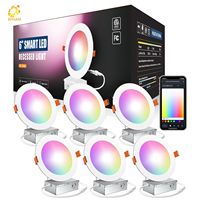 Lámpara de Techo LED RGBW Inteligente con Control WIFI Tuya, Ajustable, de Alta Calidad para el Hogar