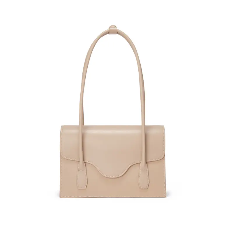Cross-border hot selling simple fashion high-quality genuine leather women's shoulder bag blank logo brand name bag